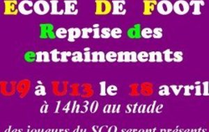 Ecole de foot - reprise entrainements