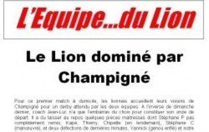 L'équipe du Lion - Le Lion dominé par Champigné