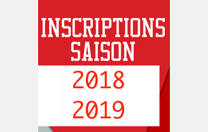Inscriptions saison 2018-2019