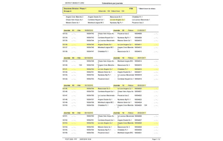 Calendrier Seniors A