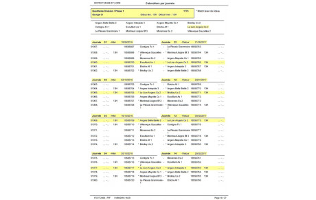 Calendrier Seniors B