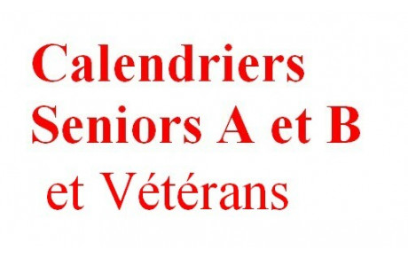 calendriers Seniors D2 et D3